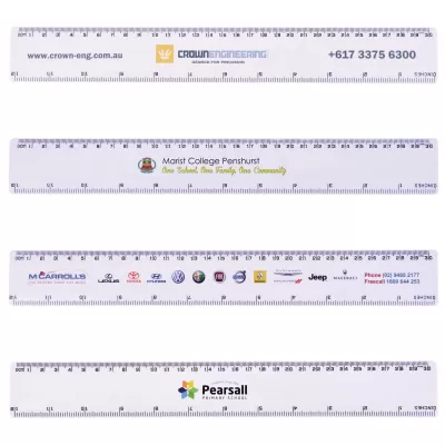 branded White 30cm Ruler, from our range of promotional Rulers