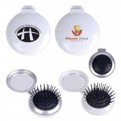 branded Compact Pop Up Brush / Mirror Set, from our range of promotional Homeware Products