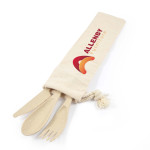 branded Delish Eco Cutlery Set in Calico Pouch, from our range of promotional Homeware Products
