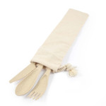 branded Delish Eco Cutlery Set in Calico Pouch, from our range of promotional Homeware Products