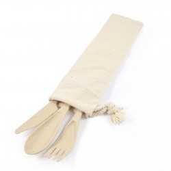 branded Delish Eco Cutlery Set in Calico Pouch, from our range of promotional Homeware Products