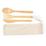 branded Miso Bamboo Cutlery Set in Calico Pouch, from our range of promotional Homeware Products
