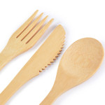 branded Miso Bamboo Cutlery Set in Calico Pouch, from our range of promotional Homeware Products
