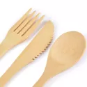 branded Miso Bamboo Cutlery Set in Calico Pouch, from our range of promotional Cutlery and Straws