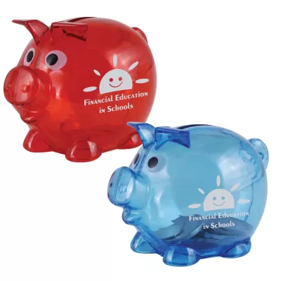 branded Worlds Smallest Pig Coin Bank, from our range of promotional Money Boxes