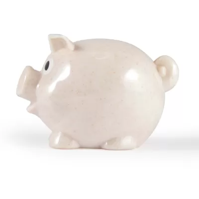 branded Worlds Smallest Pig Eco Coin Bank, from our range of promotional Money Boxes