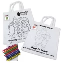 branded Colouring Short Handle Cotton Bag &amp; Crayons, from our range of promotional Pencils