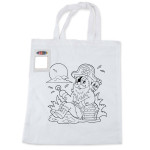 Pencils  - Colouring Short Handle Cotton Bag &amp; Crayons