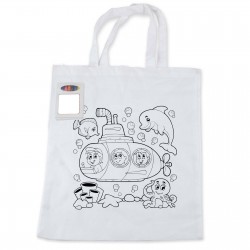 Pencils - Colouring Short Handle Cotton Bag & Crayons