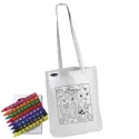 branded Colouring Long Handle Cotton Bag &amp; Crayons, from our range of promotional Pencils