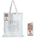 branded Colouring Short Handle Cotton Bag &amp; Pencils, from our range of promotional Shopping Tote Bags