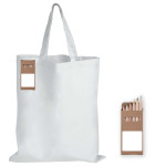 Shopping Tote Bags  - Colouring Short Handle Cotton Bag &amp; Pencils