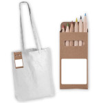 Shopping Tote Bags  - Colouring Long Handle Cotton Bag &amp; Pencils