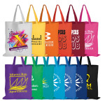 Shopping Tote Bags  - Coloured Cotton Short Handle Tote Bag