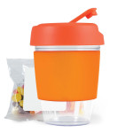 branded Kick Coffee Cup with Jelly Beans, from our range of promotional Reusable Coffee Cups - Plastic &amp; Ceramic