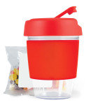 branded Kick Coffee Cup with Jelly Beans, from our range of promotional Reusable Coffee Cups - Plastic &amp; Ceramic