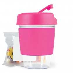 branded Kick Coffee Cup with Jelly Beans, from our range of promotional Reusable Coffee Cups - Plastic & Ceramic