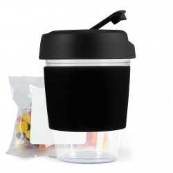 branded Kick Coffee Cup with Jelly Beans, from our range of promotional Reusable Coffee Cups - Plastic & Ceramic