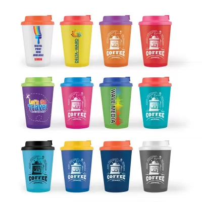 branded Aroma Coffee Cup / Comfort Lid 350ml, from our range of promotional Reusable Coffee Cups - Plastic & Ceramic
