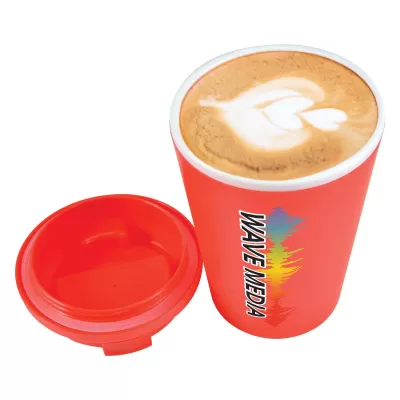 branded Aroma Coffee Cup / Comfort Lid 350ml, from our range of promotional Reusable Coffee Cups - Plastic & Ceramic