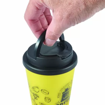 branded Aroma Coffee Cup / Handle Lid 350ml, from our range of promotional Reusable Coffee Cups - Plastic & Ceramic