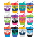 branded Kick Coffee Cup / Silicone Band 320ml, from our range of promotional Reusable Coffee Cups - Plastic &amp; Ceramic
