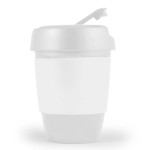 branded Kick Coffee Cup / Silicone Band 320ml, from our range of promotional Reusable Coffee Cups - Plastic &amp; Ceramic