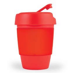 branded Kick Coffee Cup / Silicone Band 320ml, from our range of promotional Reusable Coffee Cups - Plastic & Ceramic