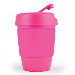 branded Kick Coffee Cup / Silicone Band 320ml, from our range of promotional Reusable Coffee Cups - Plastic & Ceramic