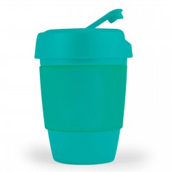 branded Kick Coffee Cup / Silicone Band 320ml, from our range of promotional Reusable Coffee Cups - Plastic & Ceramic