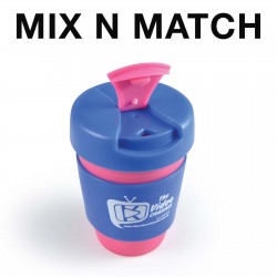 branded Kick Coffee Cup / Silicone Band 320ml, from our range of promotional Reusable Coffee Cups - Plastic & Ceramic