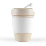 branded Kick Eco Coffee Cup / Silicone Band 320ml, from our range of promotional Reusable Coffee Cups - Plastic &amp; Ceramic