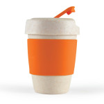 branded Kick Eco Coffee Cup / Silicone Band 320ml, from our range of promotional Reusable Coffee Cups - Plastic &amp; Ceramic