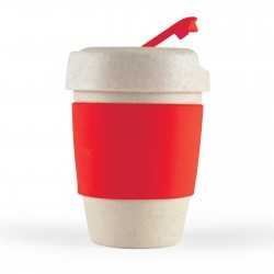branded Kick Eco Coffee Cup / Silicone Band 320ml, from our range of promotional Reusable Coffee Cups - Plastic & Ceramic