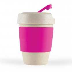 branded Kick Eco Coffee Cup / Silicone Band 320ml, from our range of promotional Reusable Coffee Cups - Plastic & Ceramic