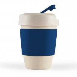 branded Kick Eco Coffee Cup / Silicone Band 320ml, from our range of promotional Reusable Coffee Cups - Plastic & Ceramic