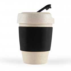 branded Kick Eco Coffee Cup / Silicone Band 320ml, from our range of promotional Reusable Coffee Cups - Plastic & Ceramic