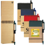 branded Tradie Cardboard Notebook with Pen, from our range of promotional Spiral NoteBooks