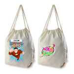 Cotton &amp; Calico Tote Bags  - Calico Drawstring Library Backpack
