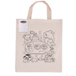 branded Colouring Short Handle Calico Bag &amp; Crayons, from our range of promotional Cotton &amp; Calico Tote Bags