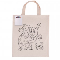 branded Colouring Short Handle Calico Bag & Crayons, from our range of promotional Cotton & Calico Tote Bags