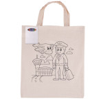 branded Colouring Short Handle Calico Bag &amp; Crayons, from our range of promotional Cotton &amp; Calico Tote Bags