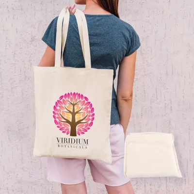 branded Urban Shopper Folding Calico Bag (LH), from our range of promotional Cotton & Calico Tote Bags