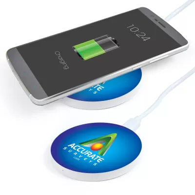 branded Arc Round Wireless Charger, from our range of promotional Phone Accessories