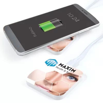 branded Arc Square Wireless Charger, from our range of promotional Phone & Tablet Chargers