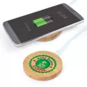 branded Arc Round Bamboo Wireless Charger, from our range of promotional Phone &amp; Tablet Chargers