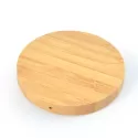 branded Arc Round Bamboo Wireless Charger, from our range of promotional Phone &amp; Tablet Chargers