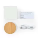 branded Arc Round Bamboo Wireless Charger, from our range of promotional Phone &amp; Tablet Chargers