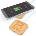 branded Arc Square Bamboo Wireless Charger, from our range of promotional Phone &amp; Tablet Chargers