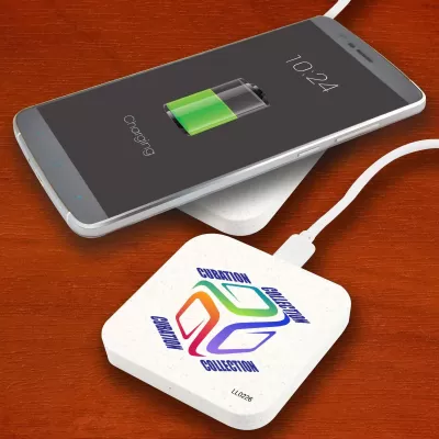 branded Arc Eco Square Wireless Charger, from our range of promotional Phone & Tablet Chargers